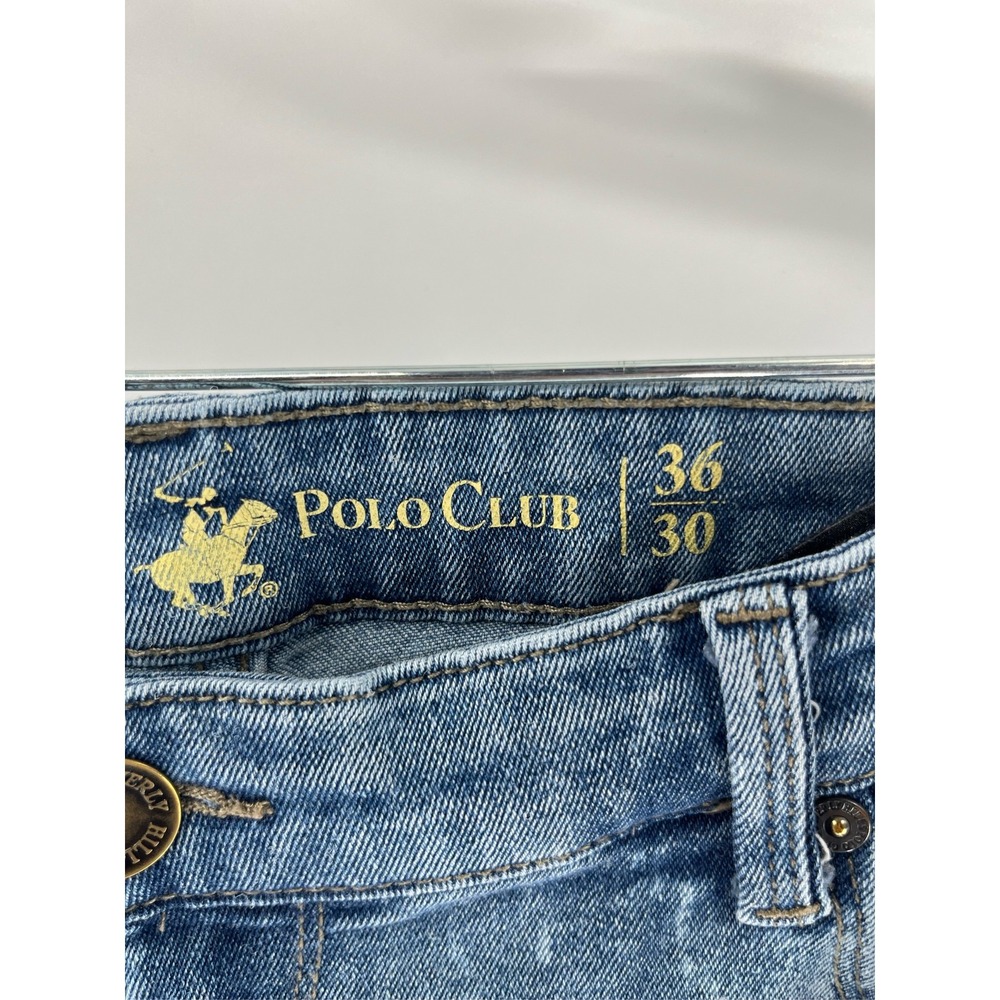 Beverly Hills Polo Club Mens 36x30 Blue Jeans Medium Wash Straight Leg Denim